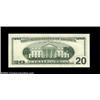 Image 2 : Fr. 2087-B $20 2001 Federal Reserve Note. Gem Crisp Uncirculated.Single digit serial number CB 00000