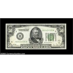 Fr. 2101-H $50 1928A Federal Reserve Note. Choice Crisp Uncirculated.An attractive and well centered