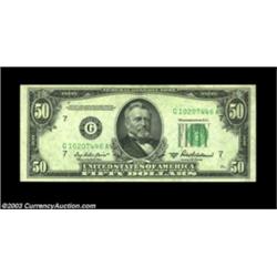 Fr. 2109-G $50 1950B Federal Reserve Notes. Gem Crisp Uncirculated.A pair of pack fresh examples.  2