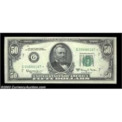 Fr. 2113-G* $50 1963A Federal Reserve Note. Choice Crisp Uncirculated.A well, but not perfectly cent