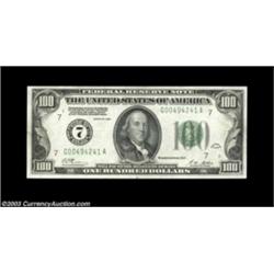 Fr. 2150-G $100 1928 Federal Reserve Note. Choice About Uncirculated.A nice looking numbered seal C-