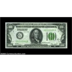 Fr. 2151-G $100 1928A Federal Reserve Note. Gem Crisp Uncirculated.One of a consecutive pair, each o