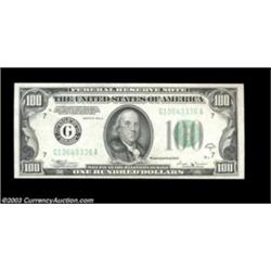 Fr. 2154-B $100 1934B Mule Federal Reserve Note. Choice Crisp Uncirculated.A scarcer mule which cata