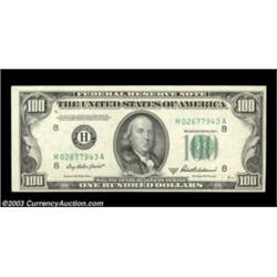 Fr. 2159-H $100 1950B Federal Reserve Note. Choice Crisp Uncirculated.With a bit better face centeri