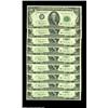 Image 1 : Fr. 2161-G $100 1950D Federal Reserve Notes. Gem Crisp Uncirculated.Nine pieces, in two long consecu