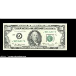 Fr. 2168-J $100 1977 Federal Reserve Notes. Gem Crisp Uncirculated.A consecutive Gem pair.  Importan