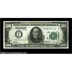 Fr. 2200-F $500 1928 Federal Reserve Note. Crisp Uncirculated.A bright and well centered note with e