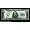 Image 1 : Fr. 2201-F $500 1934 Light Green Seal Federal Reserve Note. Choice Crisp Uncirculated.The top margin