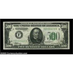 Fr. 2202-F $500 1934A Federal Reserve Note. Gem Crisp Uncirculated.Crackling fresh and very well cen