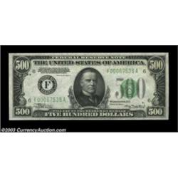 Fr. 2202-F $500 1934A Federal Reserve Note. Gem Crisp Uncirculated.A lovely example with great color