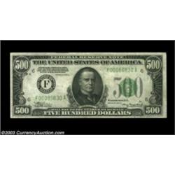 Fr. 2202-F $500 1934A Federal Reserve Note. About Uncirculated.Decently centered and close to new.