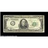 Image 1 : Fr. 2202-J $500 1934A Federal Reserve Note. Fine.A little minor fraying at the edges, a couple of sm