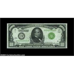Fr. 2210-D $1000 1928 Federal Reserve Note. Gem Crisp Uncirculated.A very nice example of a 1928 $10