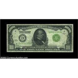 Fr. 2210-D $1000 1928 Federal Reserve Note. CGA Extremely Fine 40.A "redeemable in gold" Cleveland F