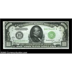 Fr. 2211-B $1000 1934 Federal Reserve Note. Choice Crisp Uncirculated.There is a bit of handling soi