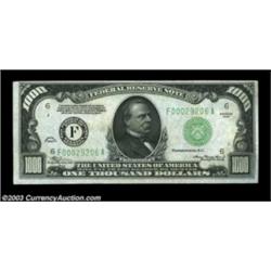 Fr. 2211-F $1000 1934 Federal Reserve Note. Choice Crisp Uncirculated.With a slightly more broad top