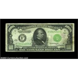 Fr. 2211-F $1000 1934 Federal Reserve Note. Very Fine-Extremely Fine.A nice appearing note which com