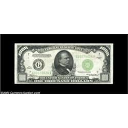 Fr. 2211-G $1000 1934 Federal Reserve Note. Choice Crisp Uncirculated.A brightly colored example whi