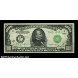 Fr. 2212-F $1000 1934A Federal Reserve Note. Crisp Uncirculated.Fully Choice but for a tiny corner f