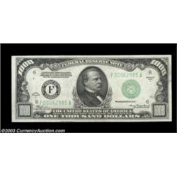 Fr. 2212-F $1000 1934A Federal Reserve Note. Choice About Uncirculated.An attractive thousand with a