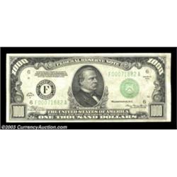 Fr. 2211-F $1000 1934A Federal Reserve Note. Extremely Fine.A high end circulated example that appea