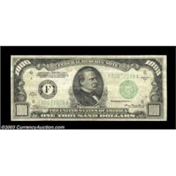 Fr. 2212-F $1000 1934A Federal Reserve Note. Extremely Fine.A no-problems circulated $1000.  Importa