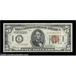 Fr. 2301 $5 1934 Hawaii Mule Federal Reserve Note. Gem Crisp Uncirculated.This piece is crackling fr