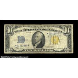 Fr. 2309* $10 1934A North Africa Silver Certificate. Very Good-Fine.A problem-free North Africa star