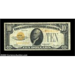 Fr. 2400* $10 1928 Gold Certificate. Fine+.An evenly circulated Gold star example.  Important notice