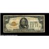 Image 1 : Fr. 2404* $50 1928 Gold Certificate. Fine-Very Fine.A very rare and seldom available star in any gra