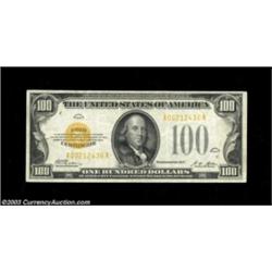 Fr. 2405 $100 1928 Gold Certificate. Very Fine.A very difficult note to find in this grade, as this