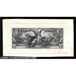 $5 Educational Silver Certificate Progress Proof. This Proof is shown in Hessler's work as SE-14. Al