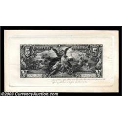 $5 Educational Silver Certificate Progress Proof. A magnificent Five Dollar Educational Proof printe
