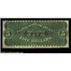 Image 2 : Fr. 3 $5 1861 Demand Note Fine. But for a few tiny pinholes, this is a Choice example of the grade.