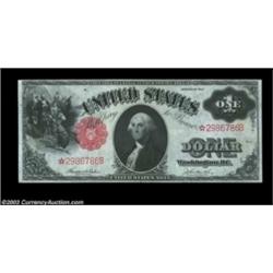 Fr. 36 $1 1917 Legal Tender Star Note Very Choice New. A strictly original near-Gem example of a pop