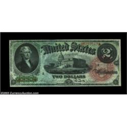Fr. 42 $2 1869 Legal Tender Very Choice New. This Rainbow Deuce is Superb but for the left face marg
