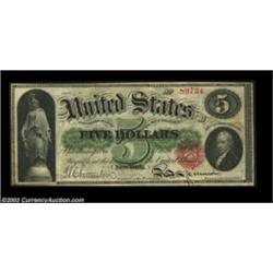 Fr. 61a $5 1862 Legal Tender Extremely Fine. A nice, natural note with excellent color and far bette