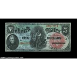 Fr. 64 $5 1869 Legal Tender Very Choice New. Snappy, fresh, fully colored and strictly original, thi