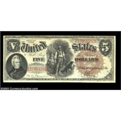 Fr. 72 $5 1880 Legal Tender Very Fine. Tight across the top and with the paper a bit aged, but the i