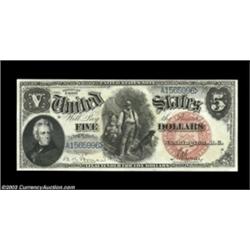 Fr. 73 $5 1880 Legal Tender Cut Sheet of Four Gem New. A lovely cut sheet with excellent centering,
