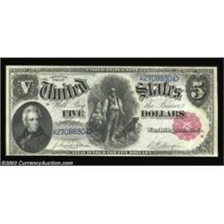 Fr. 80 $5 1880 Legal Tender Very Choice New. The bottom margin strays a bit close at the left, but t