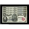 Image 1 : Fr. 80 $5 1880 Legal Tender Cut Sheet of Four Very Choice New. This Cut Sheet, notes 17 through 20,