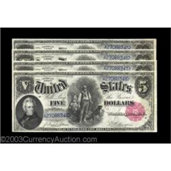 Fr. 80 $5 1880 Legal Tender Cut Sheet of Four Very Choice New. Identical to the Cut Sheet above. The
