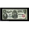 Image 5 : Fr. 80 $5 1880 Legal Tender Cut Sheet of Four Choice New. The "B" note has a corner fold; the other