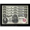 Image 1 : Fr. 80 $5 1880 Legal Tender Cut Sheet of Four Very Choice New. This Cut Sheet, numbers 53 through 56