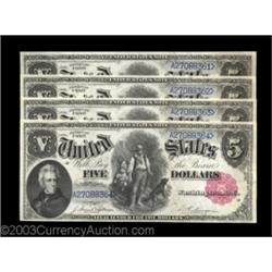 Fr. 80 $5 1880 Legal Tender Cut Sheet of Four Gem New. Another one of the nicer Cut Sheets from this