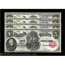 Fr. 80 $5 1880 Legal Tender Cut Sheet of Four Gem New. Like the sheet before it, each one of these f
