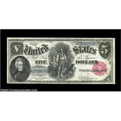 Fr. 80 $5 1880 Legal Tender Cut Sheet of Four Choice New. The "D"-position note, number 72, has a li