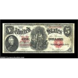 Fr. 86 $5 1907 Legal Tender Very Fine. This is the scarce Napier-Thompson signature combination. Onl