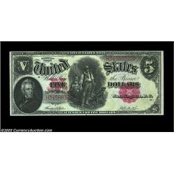 Fr. 88 $5 1907 Legal Tender Extremely Fine. Brightly colored and strictly original. Defect-free but